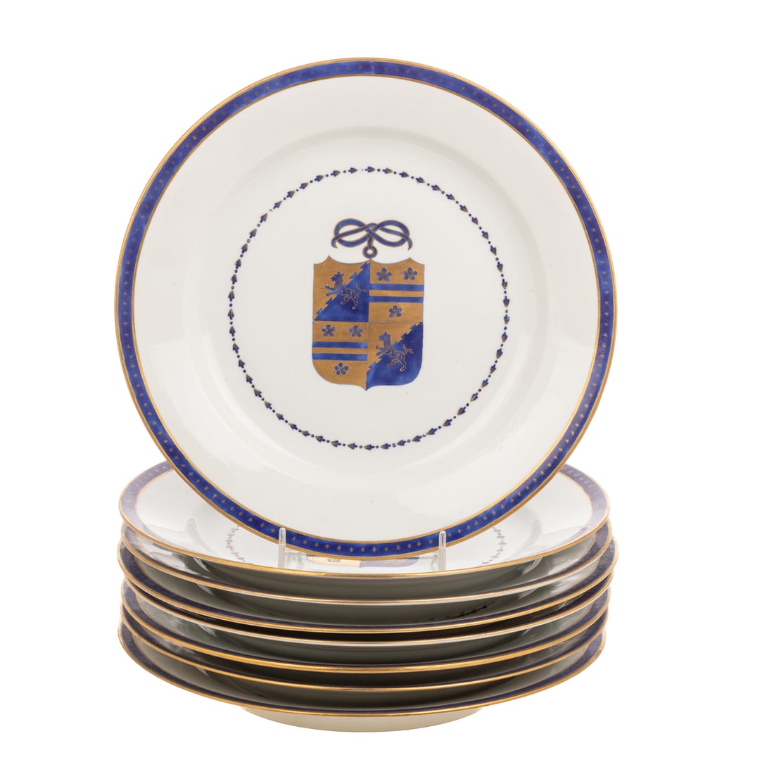 Eight French Made for Tiffany Armorial Style Plates (1 of 4)
