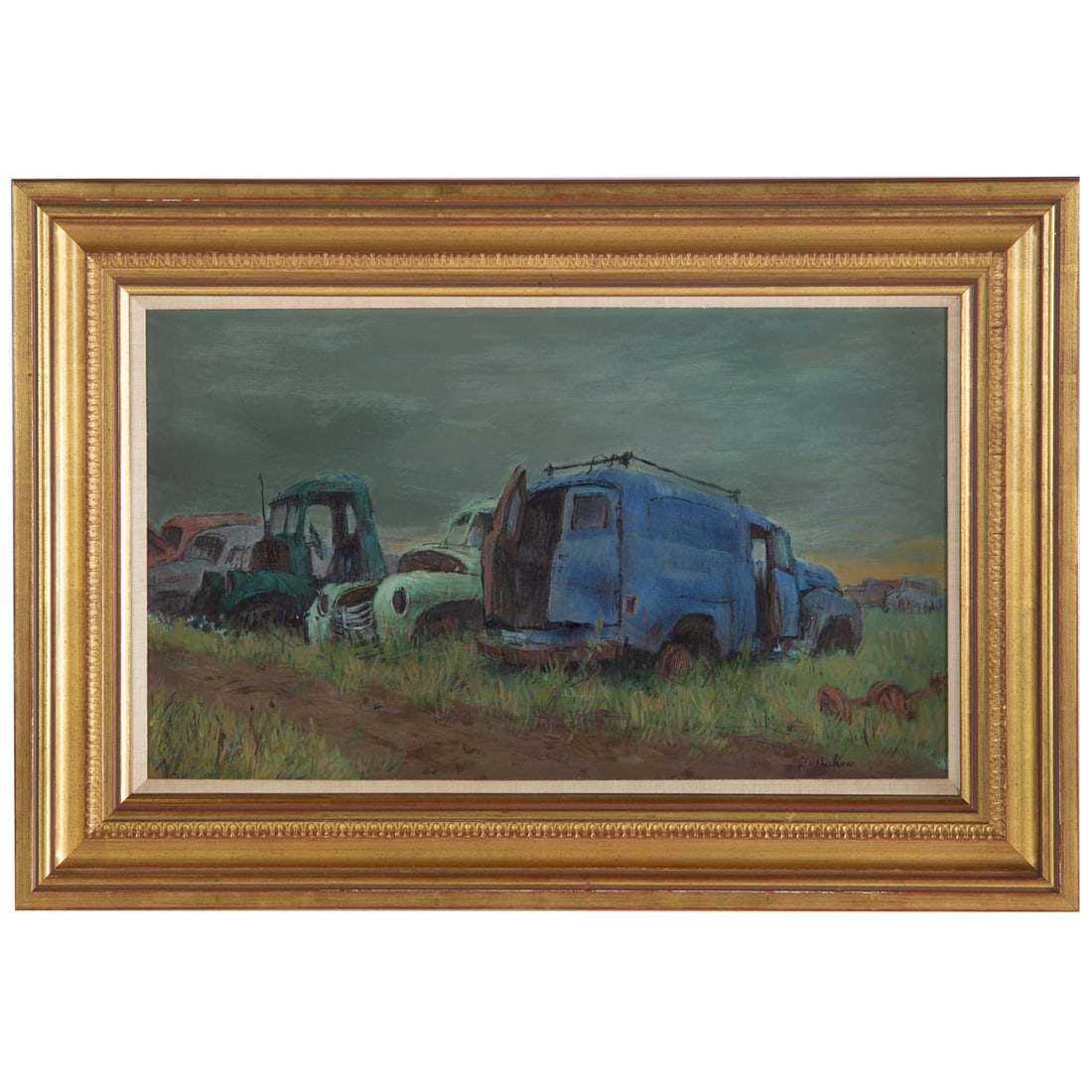 Jacob Glushakow. "Blue Van," oil (1 of 4)