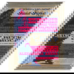 Big Brother and the Holding Company Roller Rink: DW Beeghly and photograph by Peter Weir, color concert poster, from the Alexandria Roller Rink, Alexandria, VA, 10/20/1968, grade PAE Extra Fine 69, bands Big Brother and the Holding Company and the J