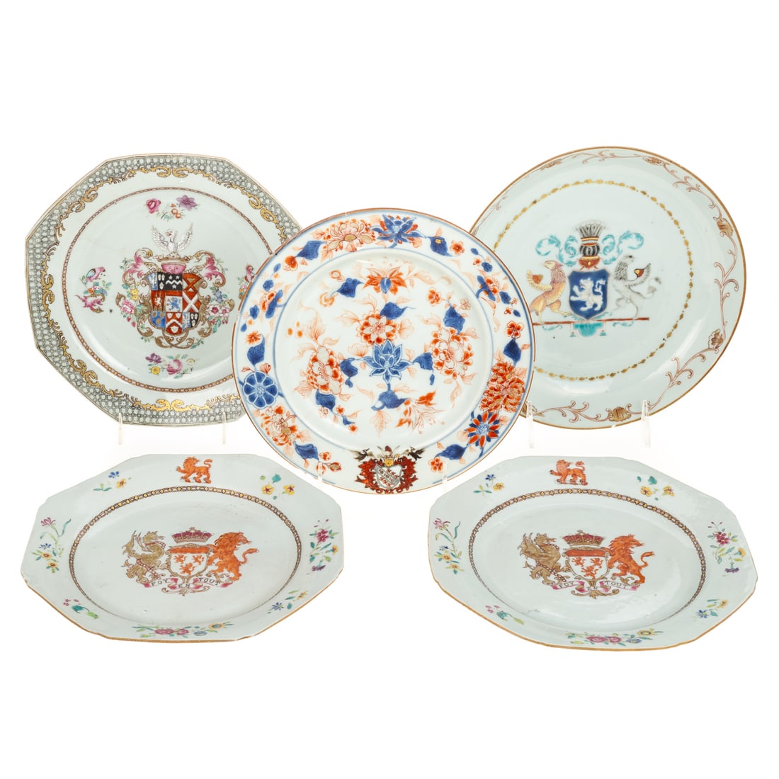 Five Mixed English & Dutch Armorial Plates (1 of 19)