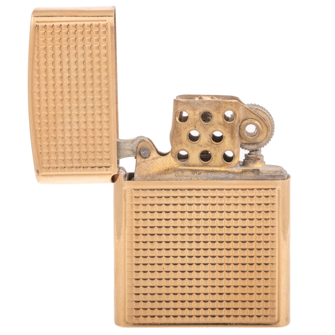 A Checkerboard Flint Lighter in 14K (1 of 4)