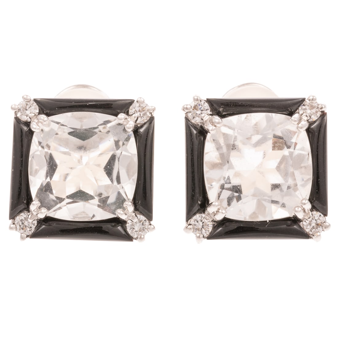 Seaman Schepps Diamond, Onyx & Crystal Earrings (1 of 3)