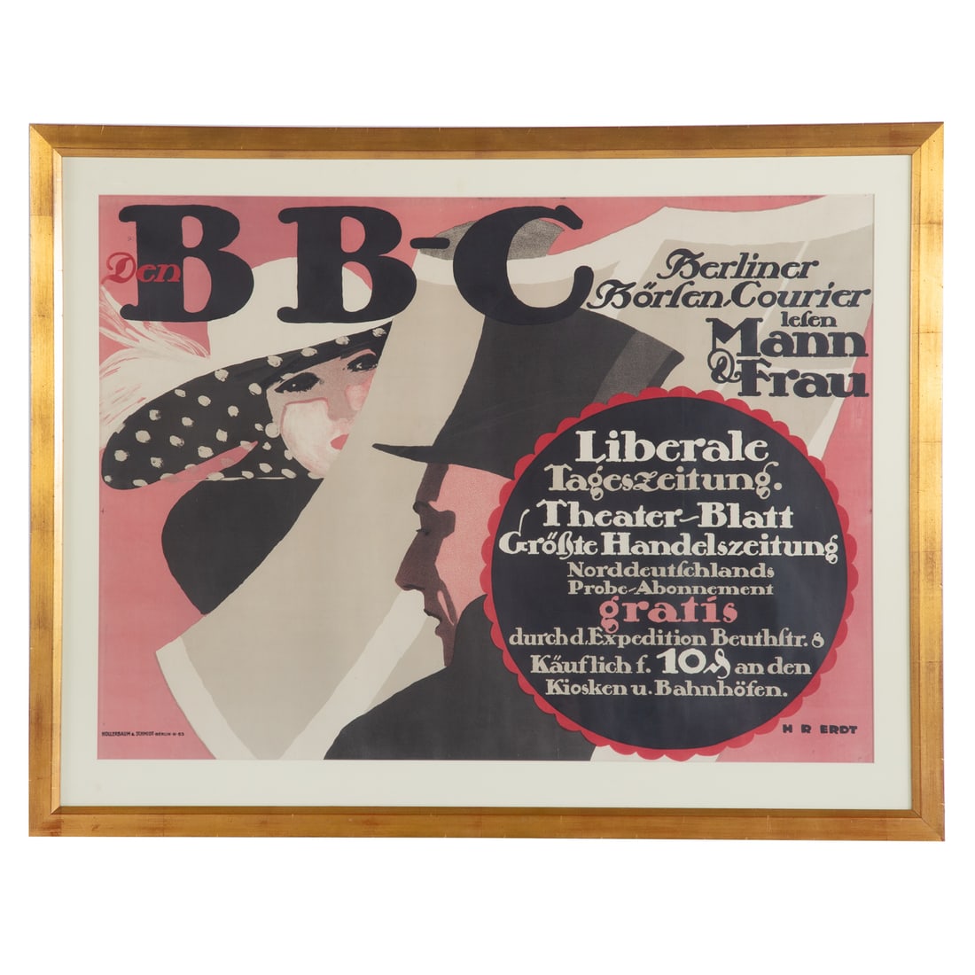 Hans Rudi Erdt. "BBC Mann & Frau," lithograph (1 of 5)