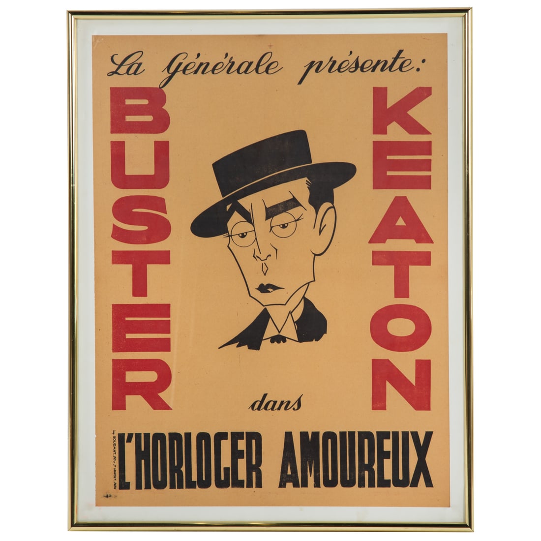 Buster Keaton. "L'horloger Amoreaux, 1934," lithograph (1 of 4)