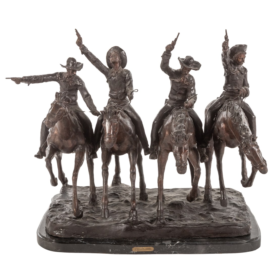 After Frederic Remington. "Coming Through the Rye," bronze sculpture (1 of 6)