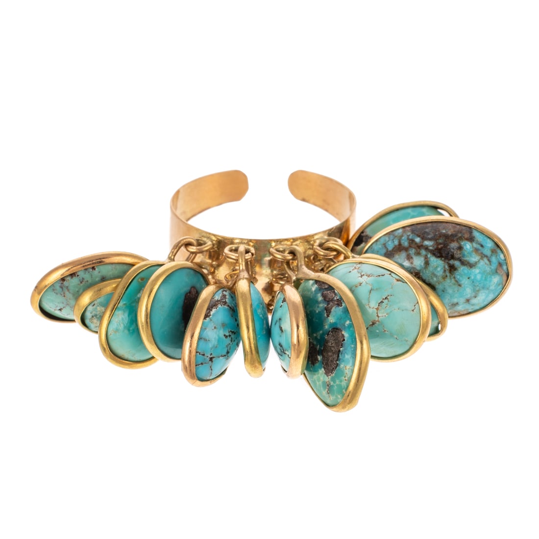 A Turquoise Cabochon Dangle Ring in 14K (1 of 5)