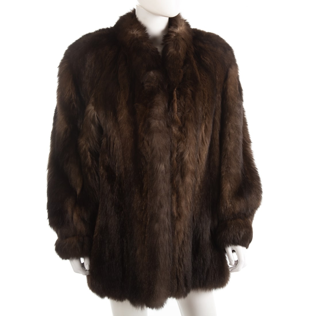 Saks Jandel Brown Fox Half-Length Coat (1 of 4)