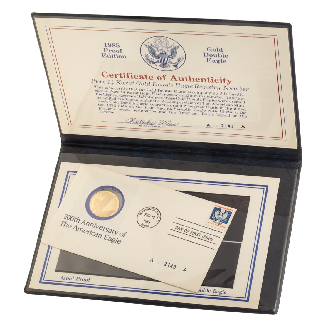 14K Gold Medal Commemorates 20th Anniversary American Eagle (1 of 3)