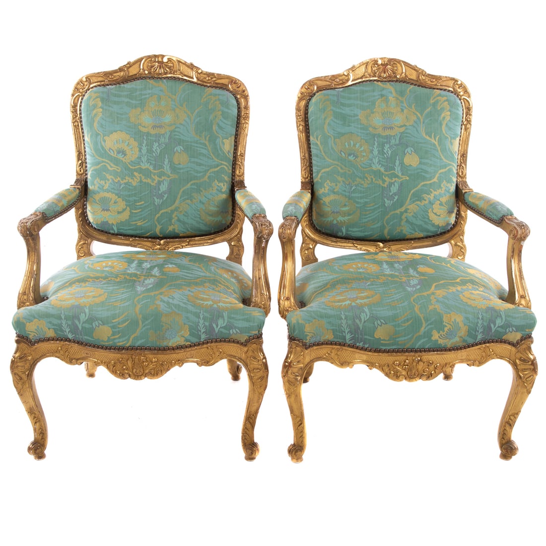 A Pair of Louis XV Style Giltwood Armchairs (1 of 3)