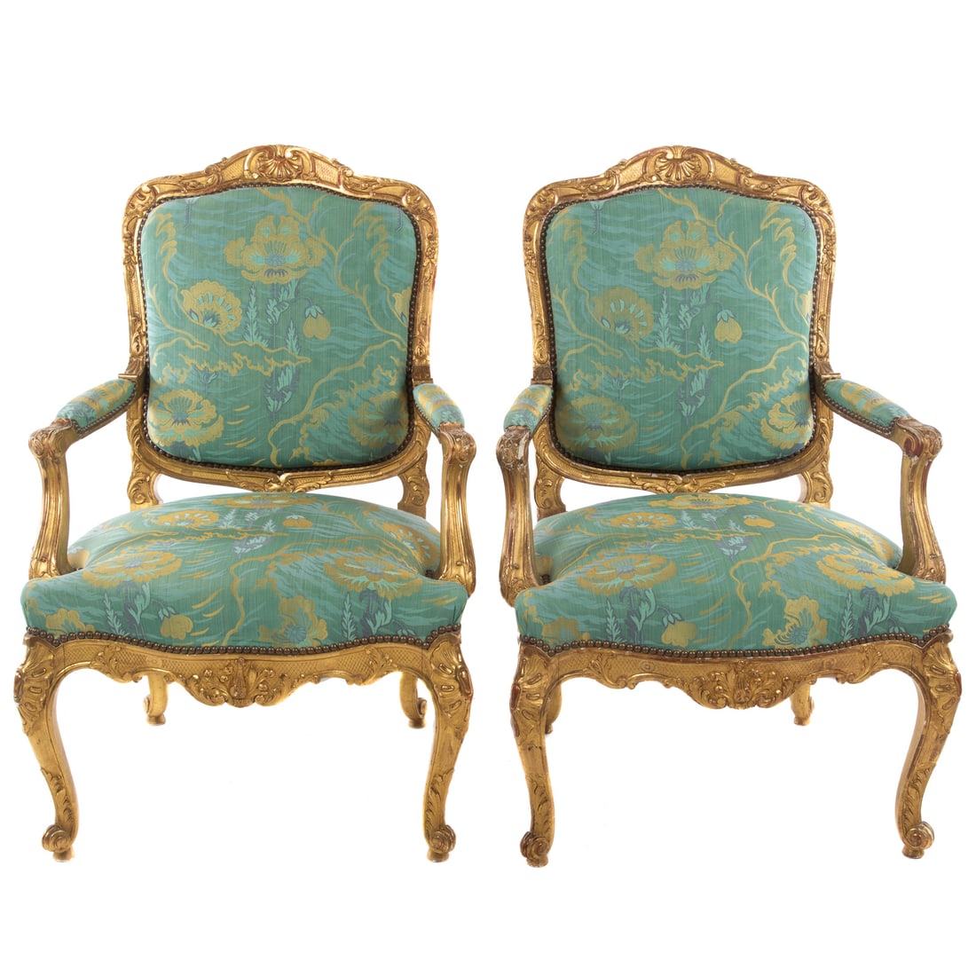 A Pair of Louis XV Style Giltwood Armchairs (1 of 3)