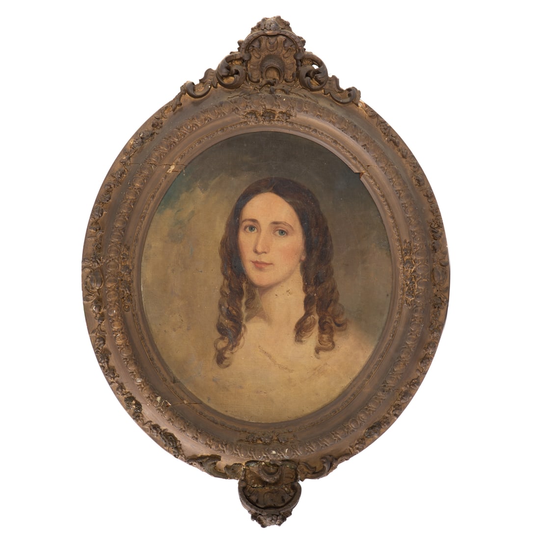 Attributed to Thomas Sully. Portrait of a Lady, oil: (American, 1783-1872). Oil on canvas, unsigned, sight size: 22 3/4 x 20 in., framed size: 38 x 28 x 2 inches.