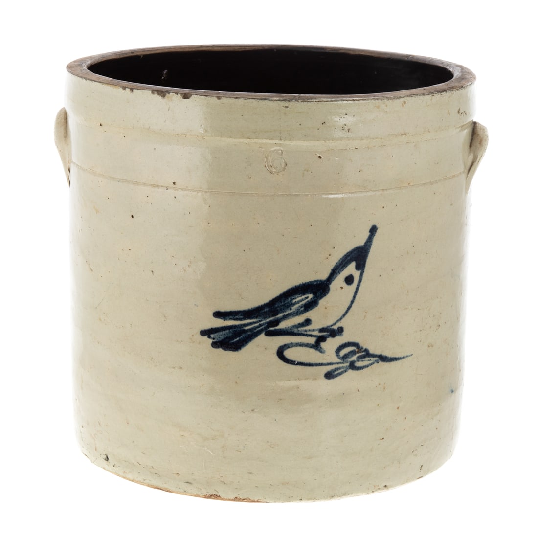 American Salt Glaze Stoneware Crock (1 of 3)