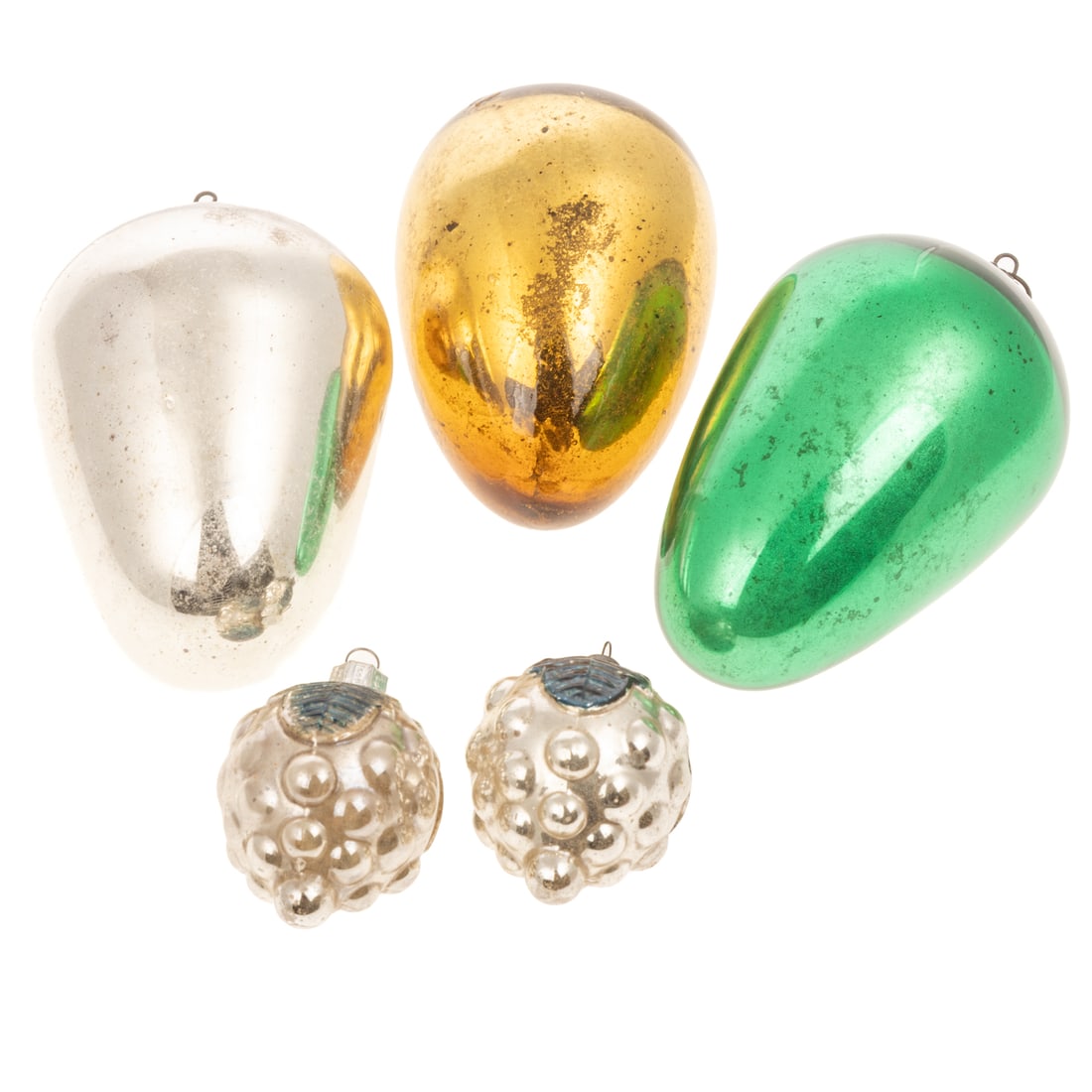 Five Continental Mercury Glass Kugels (1 of 4)