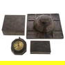 Tiffany Four Piece Zodiac Bronze Desk Set