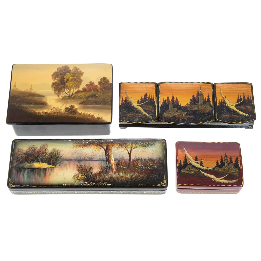 Four Russian Lacquer Boxes (1 of 6)