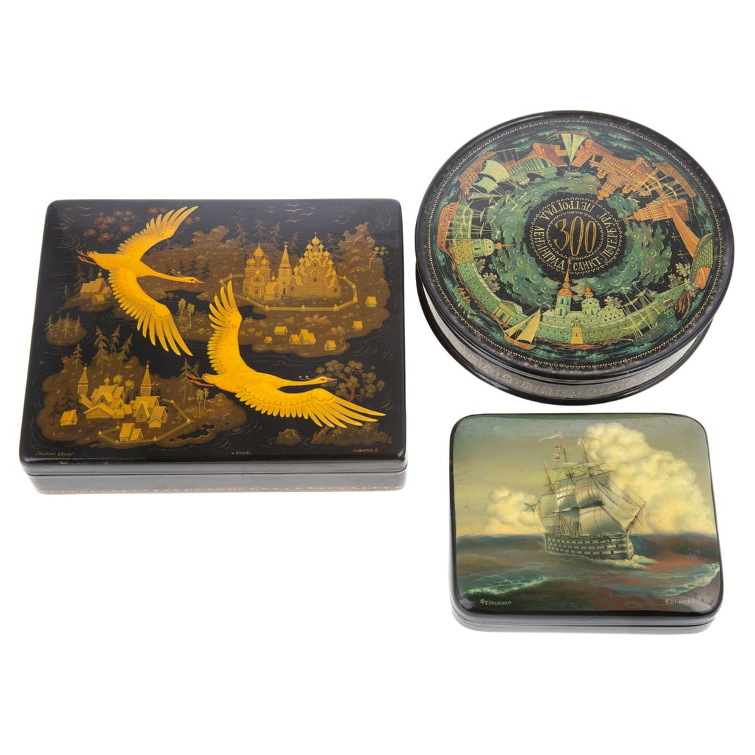 Three Russian Lacquer Boxes (1 of 8)