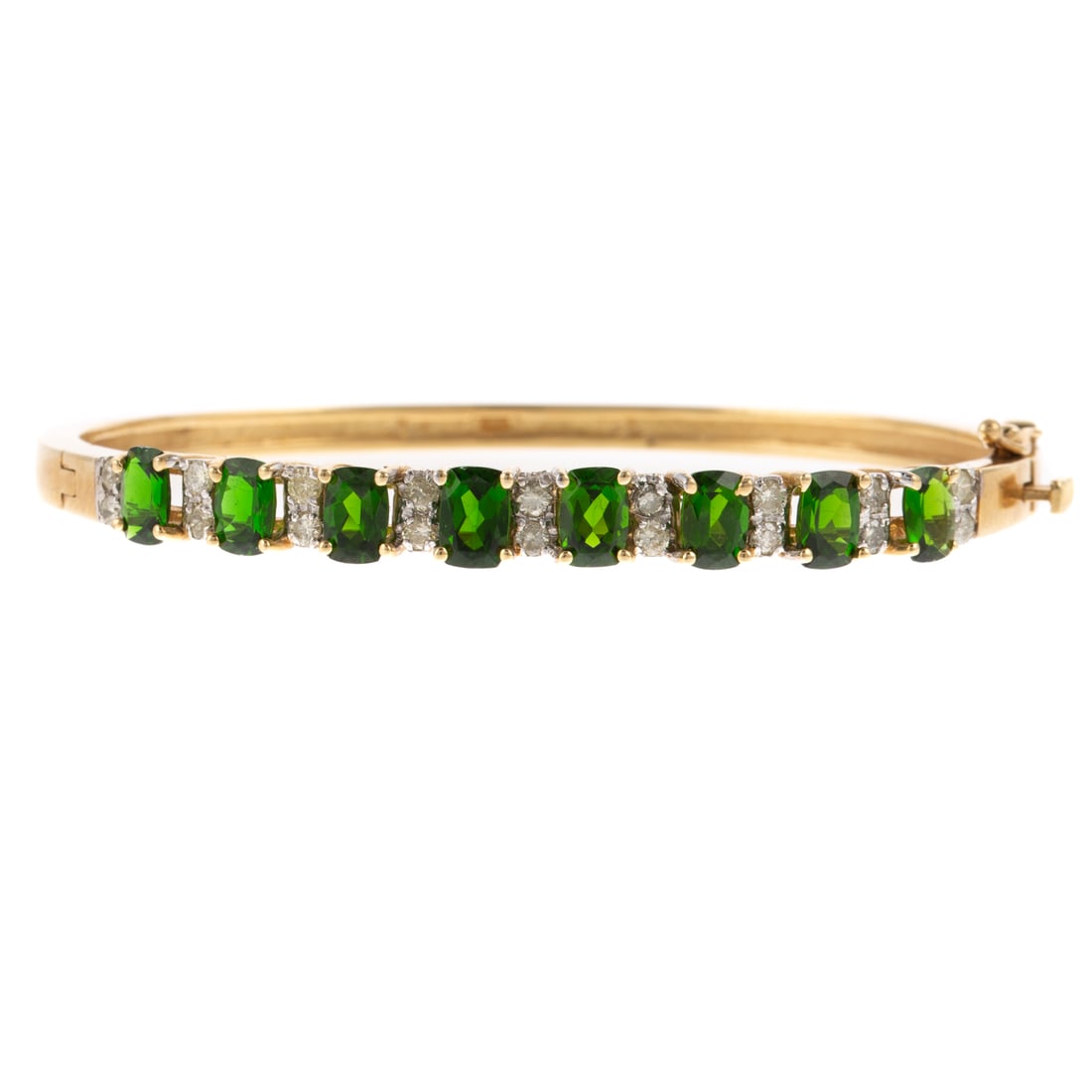 A Chrome Diopside & Diamond Bangle in 14K (1 of 4)