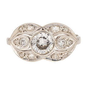 An Art Deco Style Diamond Ring in 14K (1 of 4)