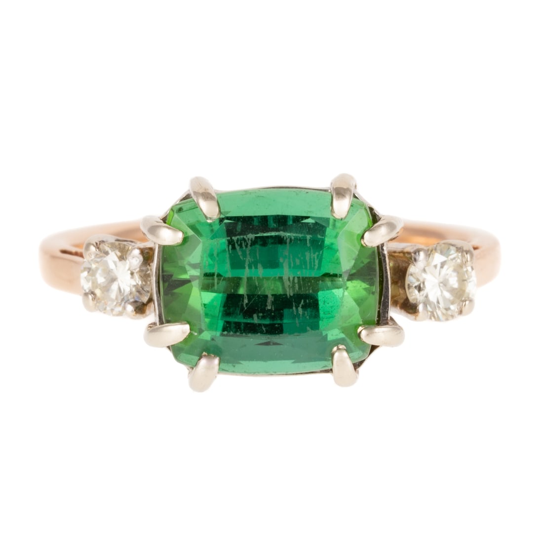 A Green Tourmaline & Diamond Ring in 14K (1 of 5)