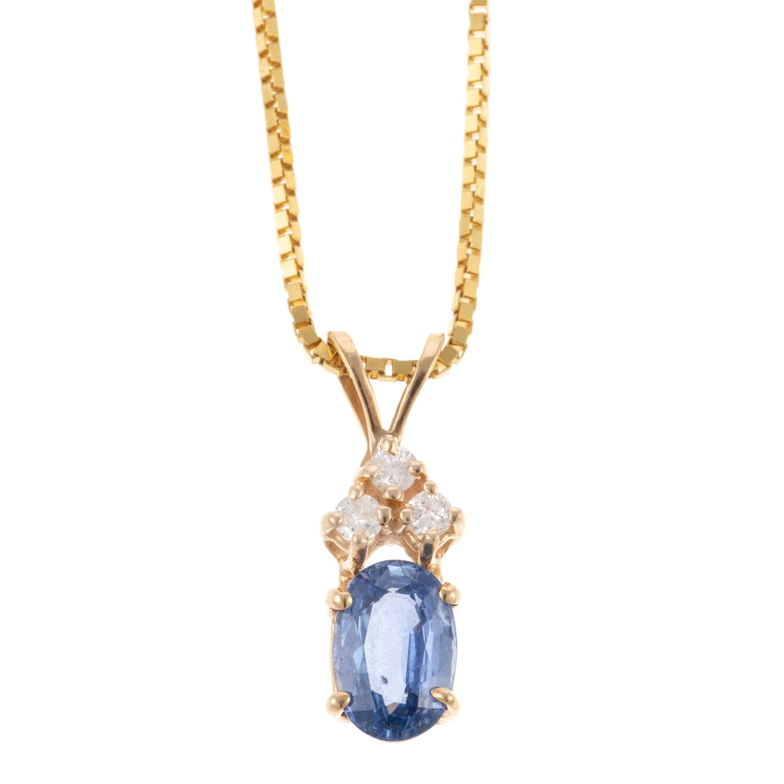 A Sapphire & Diamond Pendant in 14K (1 of 4)