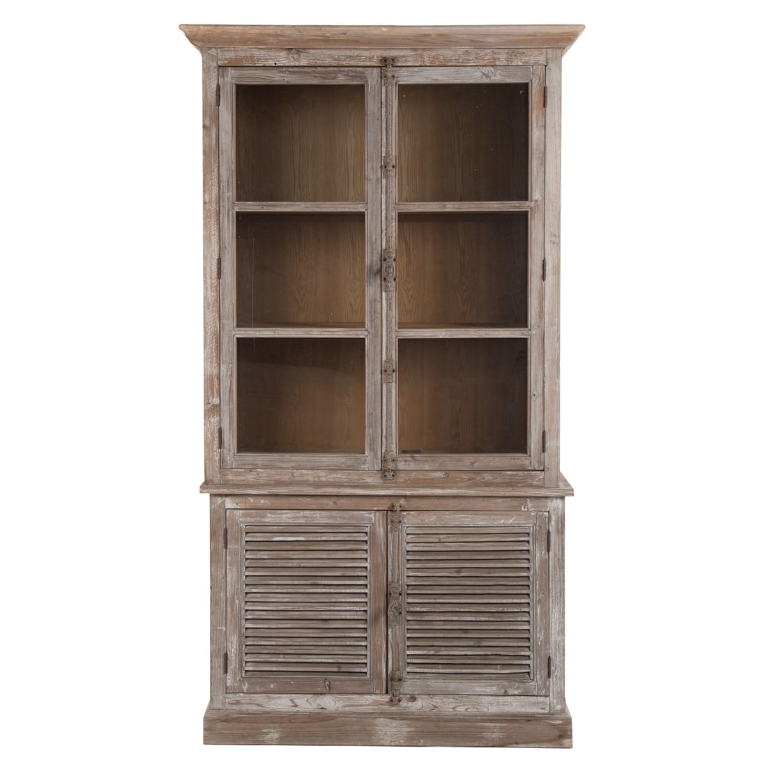 Rustic Two Part China Cabinet (1 of 6)