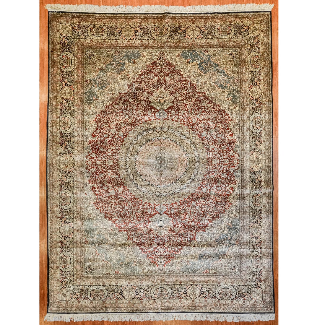 Fine Silk Sino-Persian Carpet, China, 9.1 x 11.11 (1 of 6)