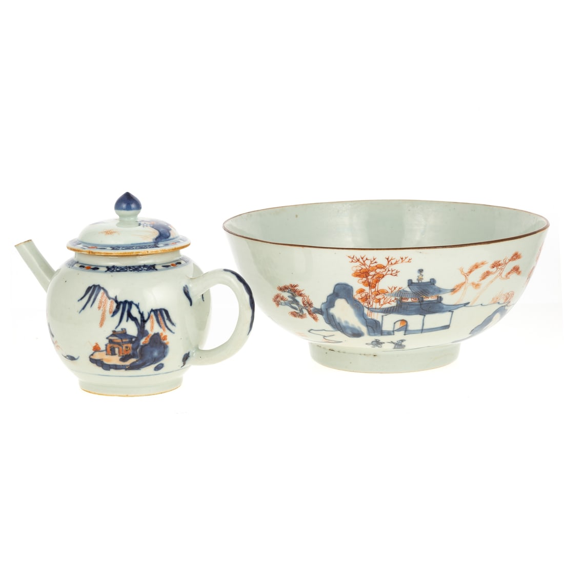Chinese Imari Teapot & Bowl (1 of 6)