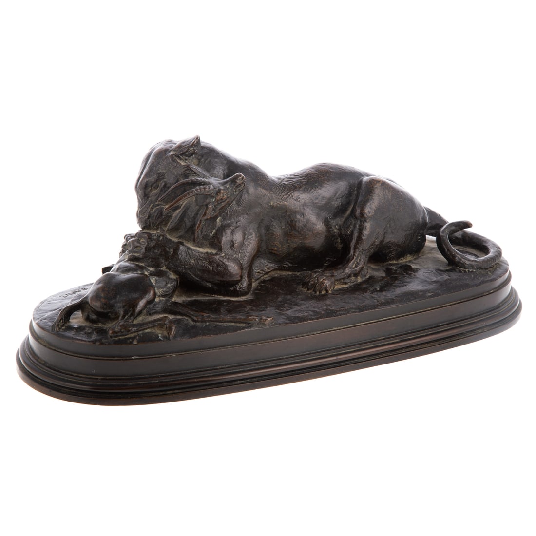 Antoine Louis Barye, Tiger & Antelope Bronze (1 of 6)