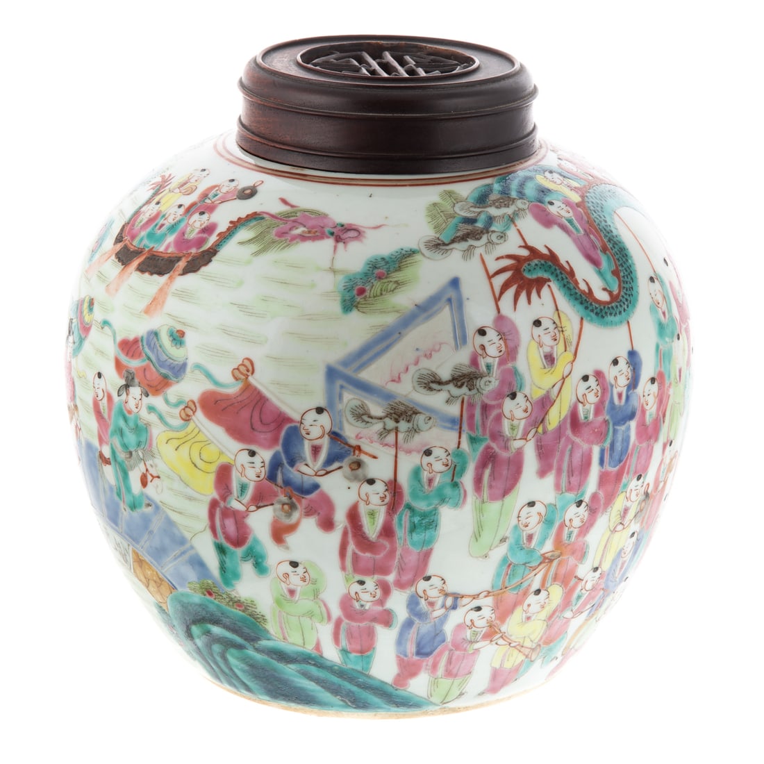 Chinese Export Famille Rose Ginger Jar (1 of 7)
