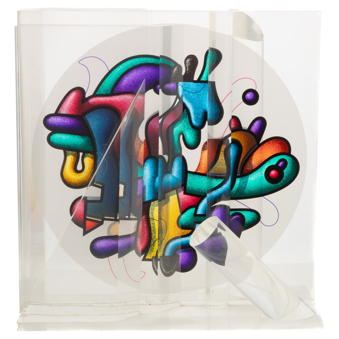 Yankel Ginsburg. Untitled, acrylic sculpture: (Russian, b. 1945). Acrylic sculpture, ed. AP, signed and numbered on base, sculpture elements do not move, 13 1/2 x 12 x 6 inches. Provenance: Estate of Vera M. Deckelbaum, Bethesda, MD.