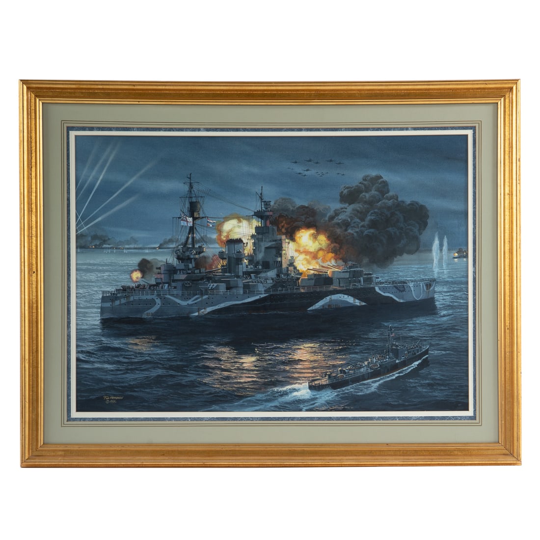 Tom Freeman. British Dreadnought in Action, acrylic (1 of 4)