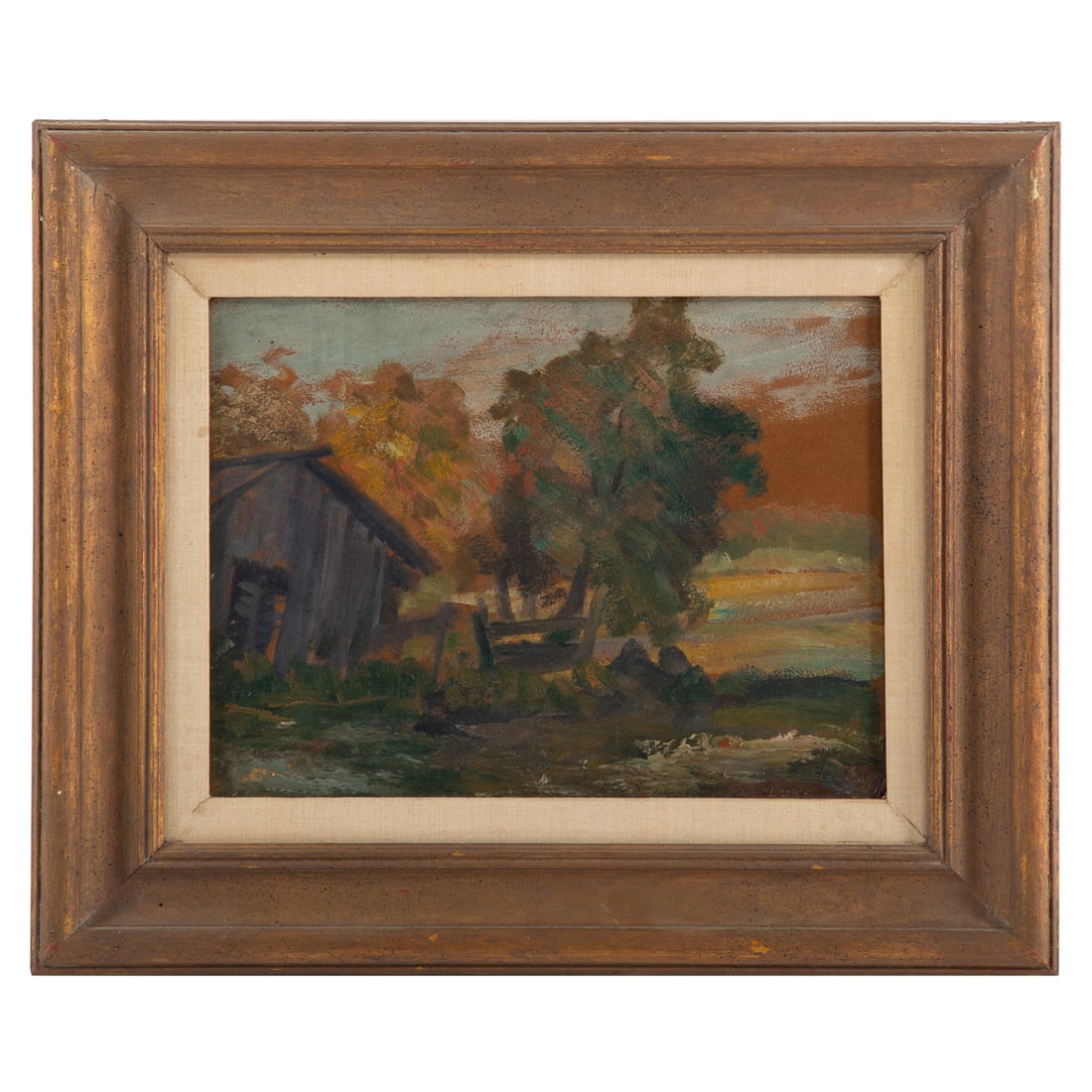 Manner of George Luks. Landscape with Barn, oil (1 of 4)