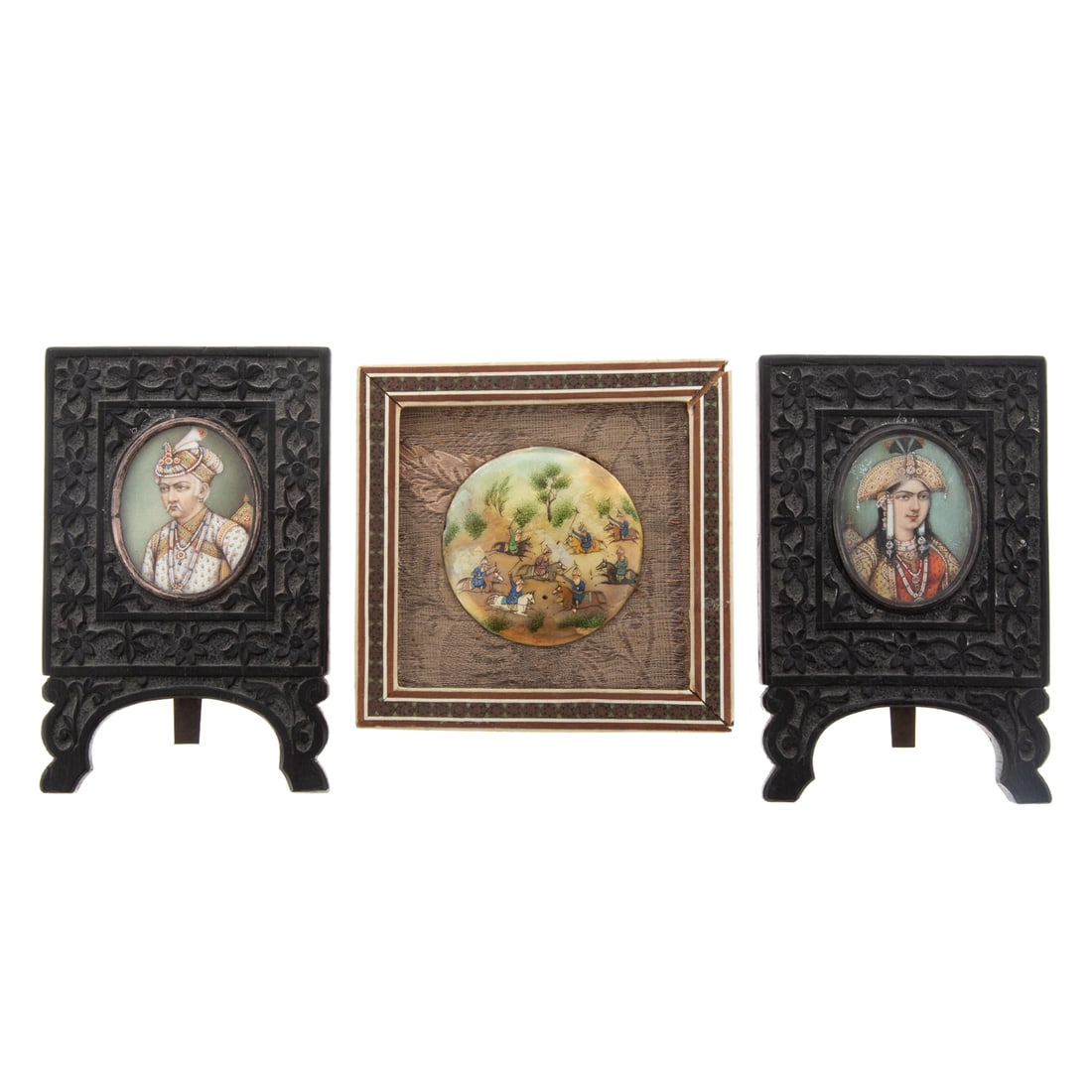 A Pair of Anglo-Indian Miniature Portraits, Framed (1 of 5)