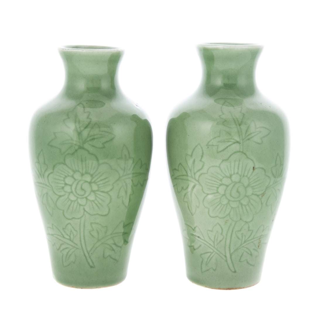 A Pair of Chinese Green Celadon Vases (1 of 4)