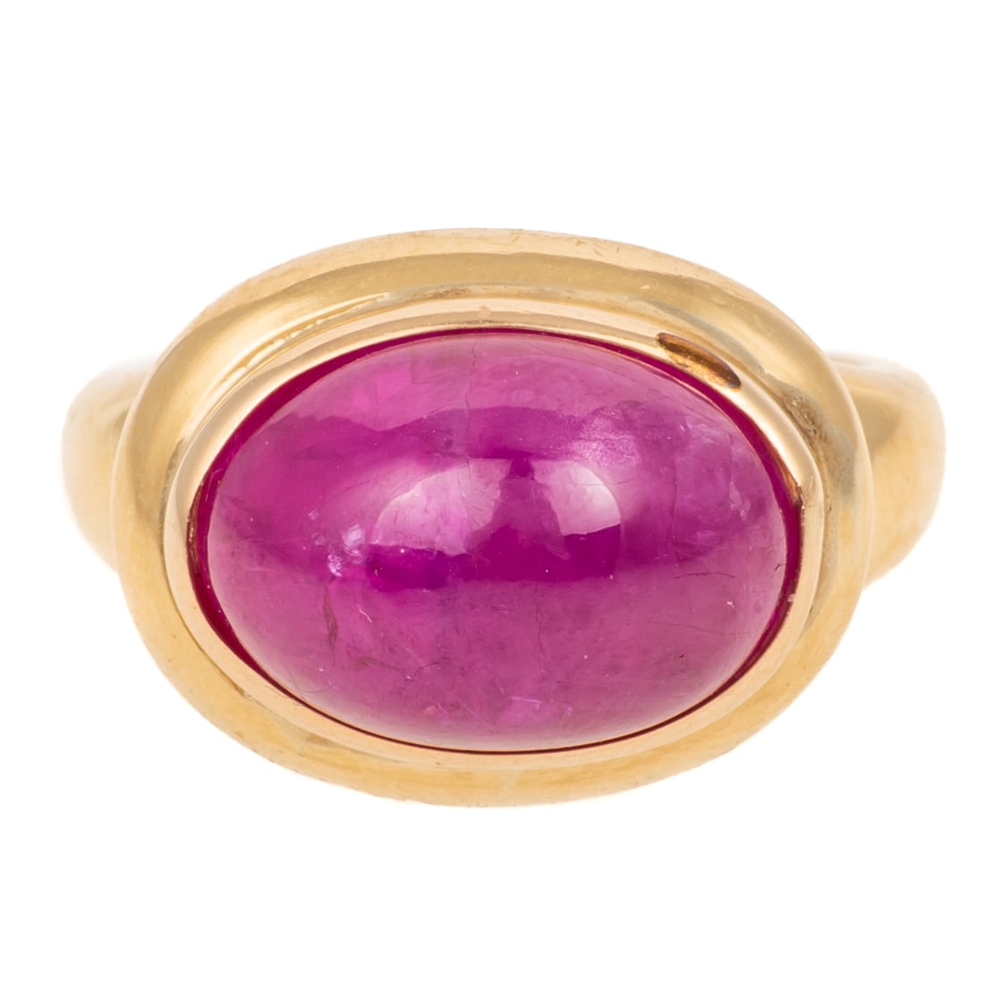 A GIA 11.72 ct Unheated Ruby Cabochon Ring in 18K (1 of 6)