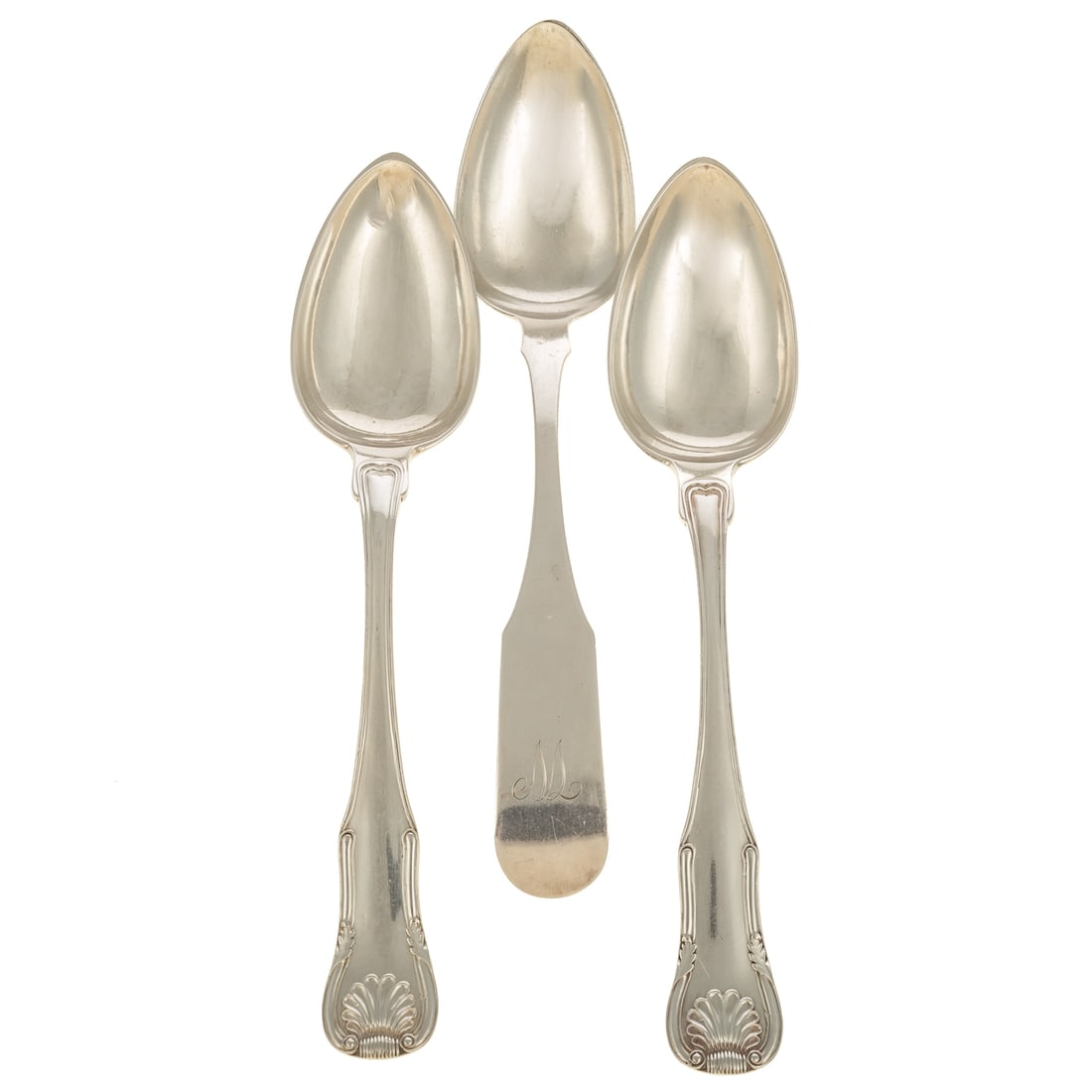 Three Early Samuel Kirk Coin Silver Spoons (1 of 4)