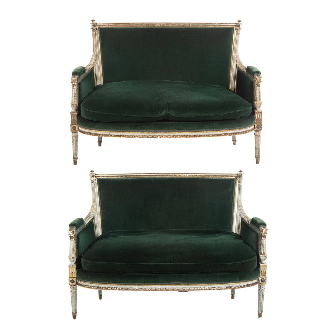 A Pair of Louis XVI Carved & Painted Wood Settees (1 of 5)