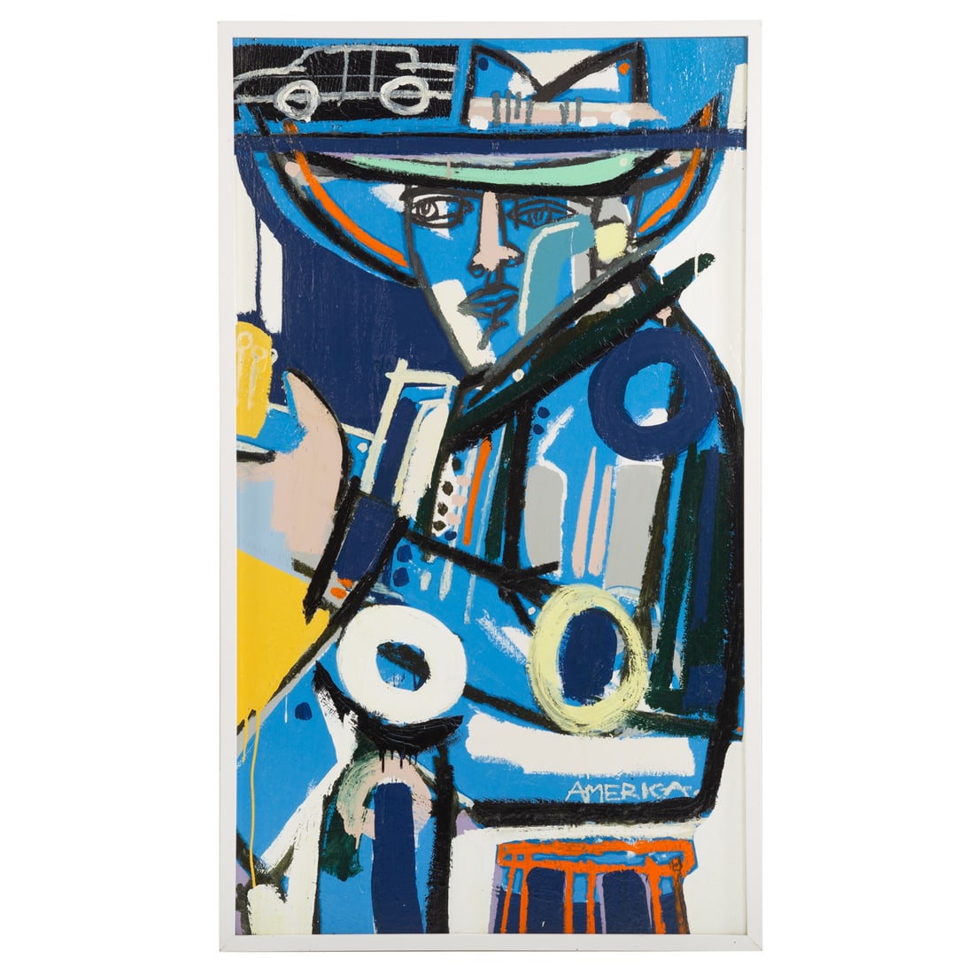 America Martin. Figure with Hat, oil & acrylic (1 of 5)