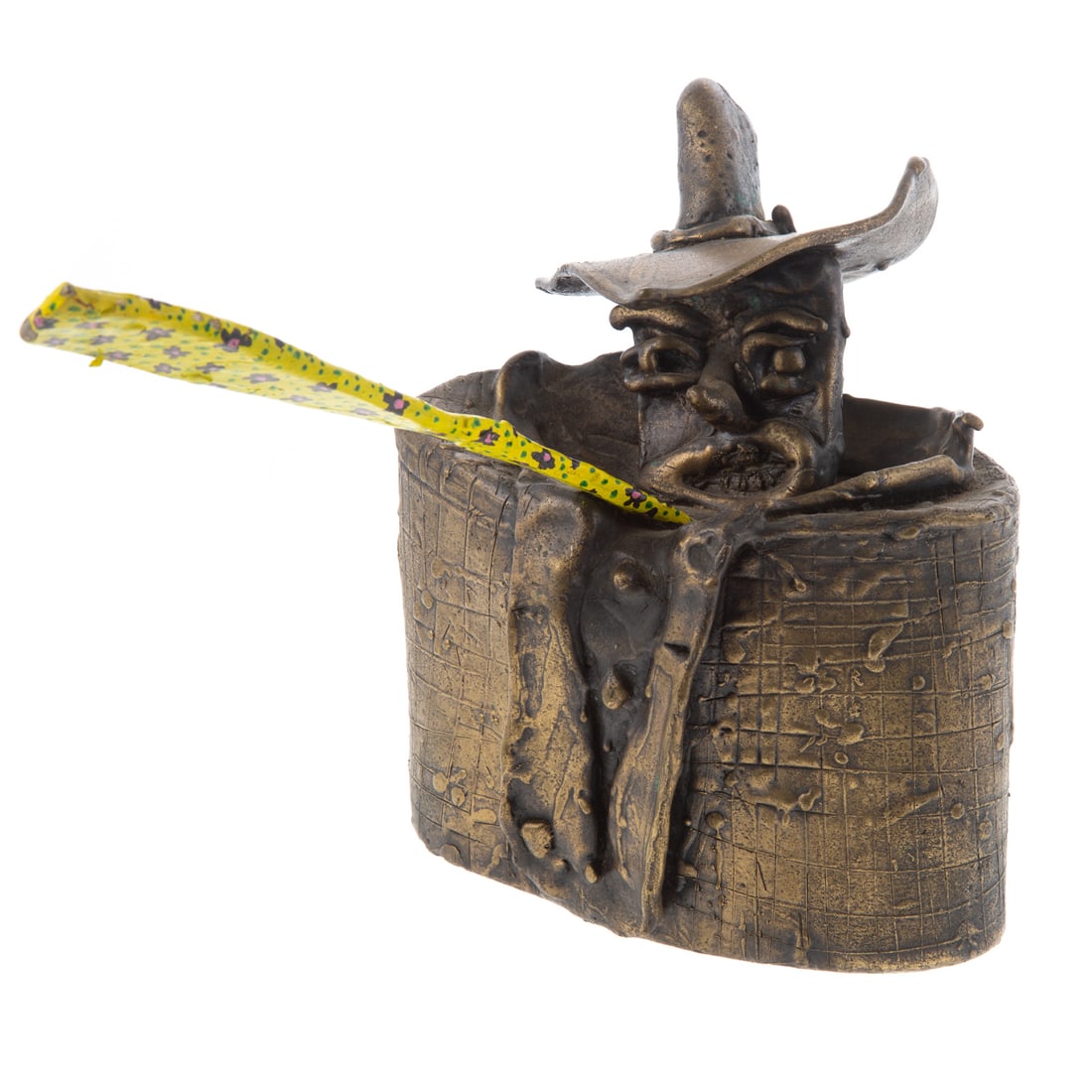 Ronald Markman. Yellow Flower Tie, bronze: (American, 1913-2017). Bronze with painted elements, unsigned, approximately: 8 1/2 x 8 x 11 inches. Provenance: Private collection, Fairfax, VA.