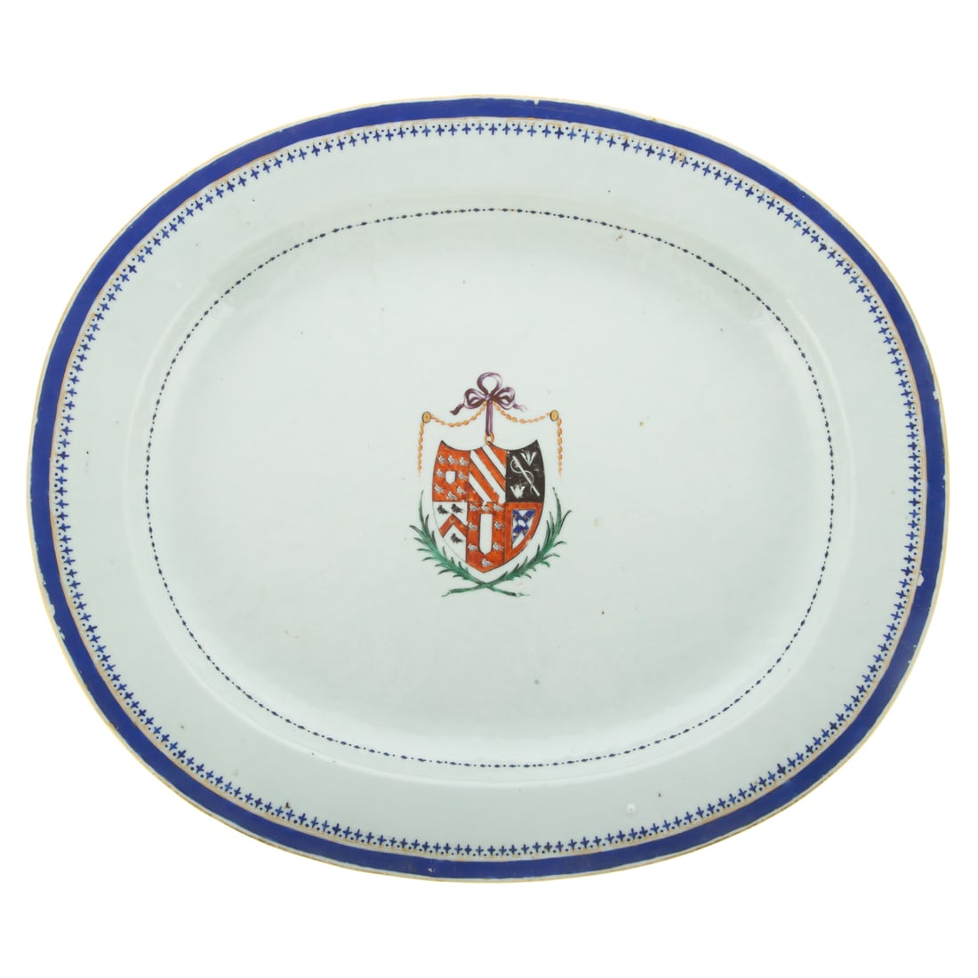 Large Chinese Export Chadwick Armorial Platter (1 of 4)