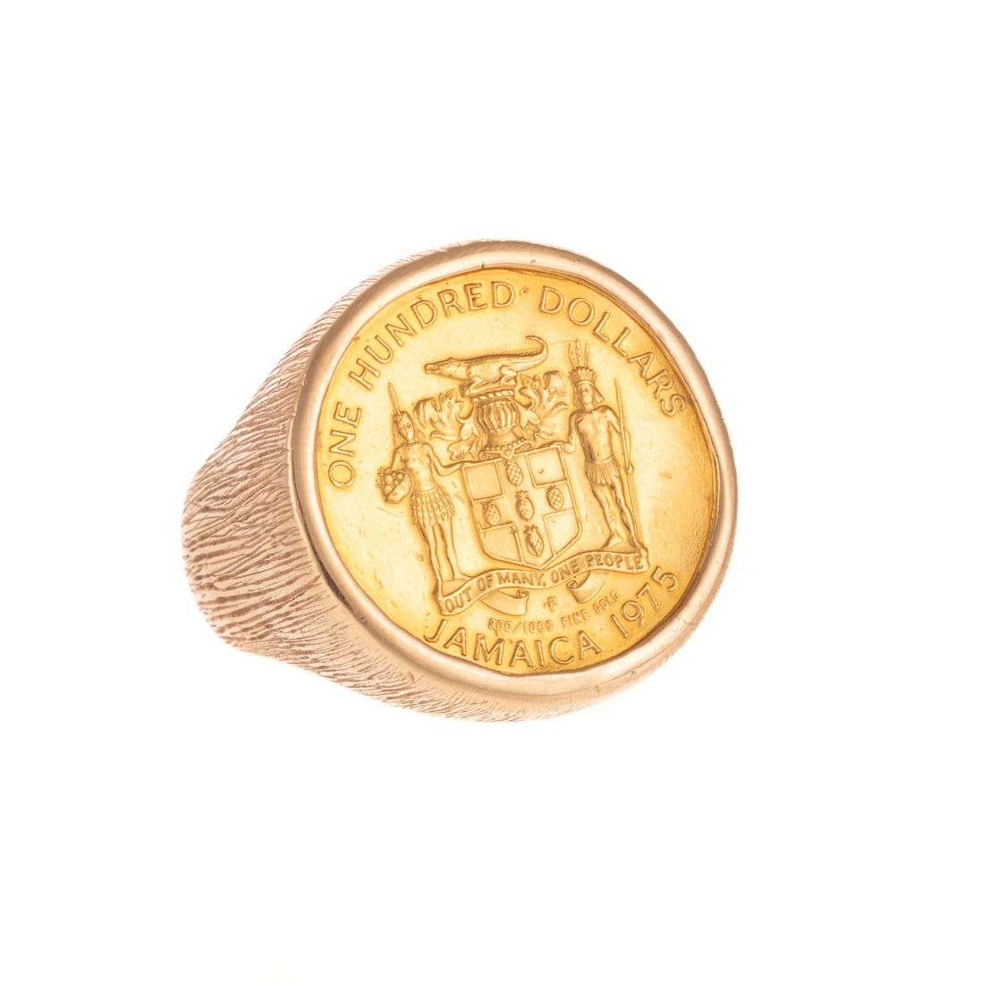 A 1975 $100 Dollar Jamaica Coin Ring (1 of 4)