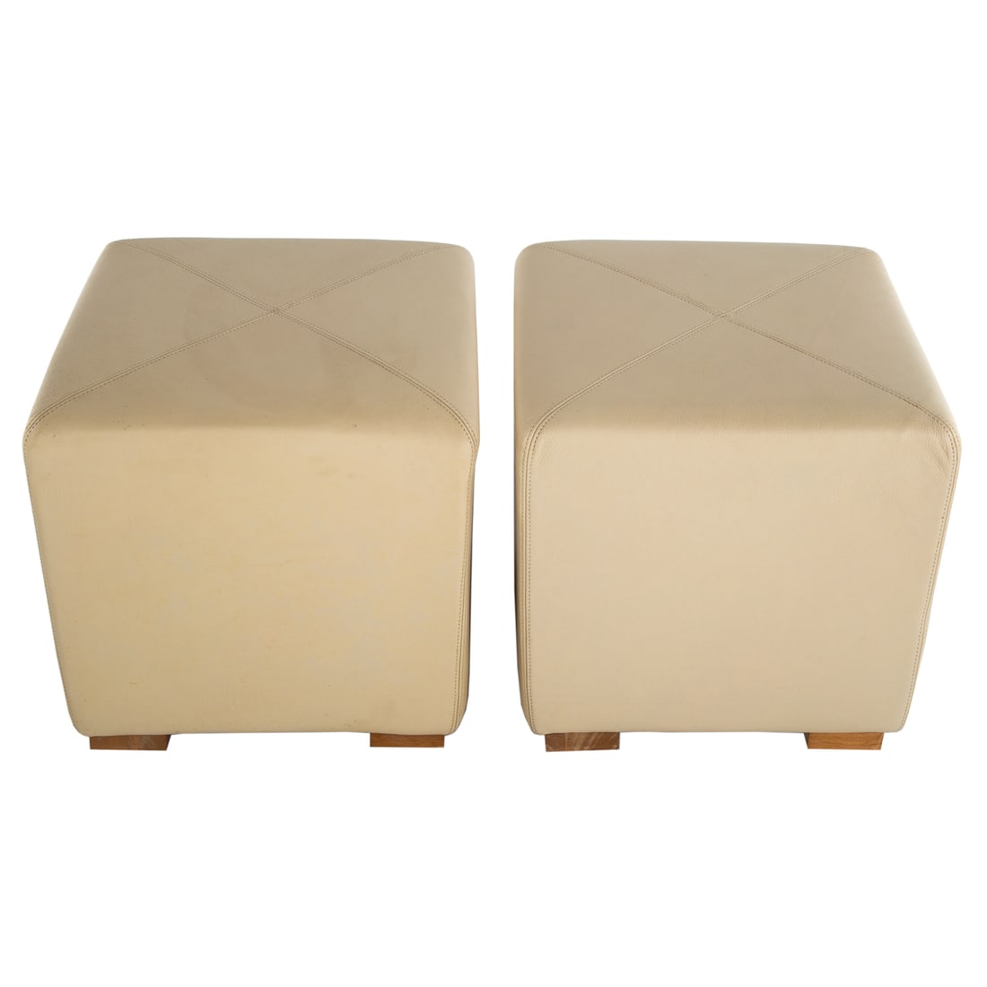 A Pair of American Leather Contemporary Ottomans (1 of 3)