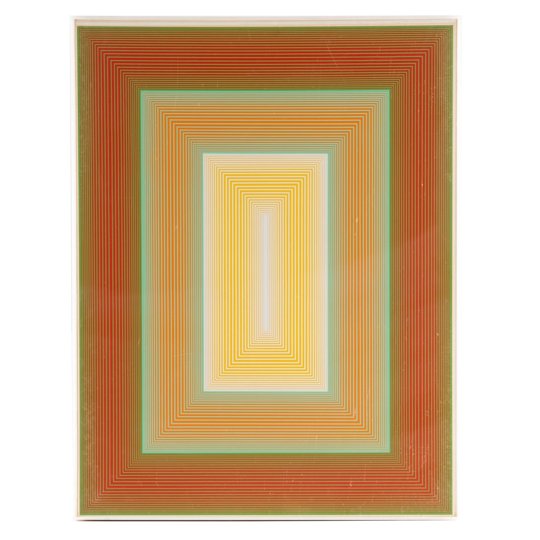 Richard Anuszkiewicz. "Inward Eye," serigraph: (American, 1930-2020). Serigraph in colors, from the book of 11 serigraphs "Inward Eye" 1970, written by William Blake and published by Aquarius Press, Baltimore, stamped "Aquarius Press, Baltimore, 1