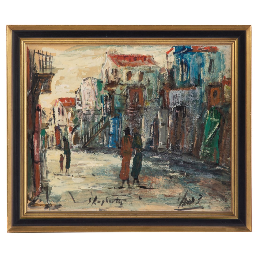 Zvi Raphaeli. Street Scene in Jerusalem, oil (1 of 6)