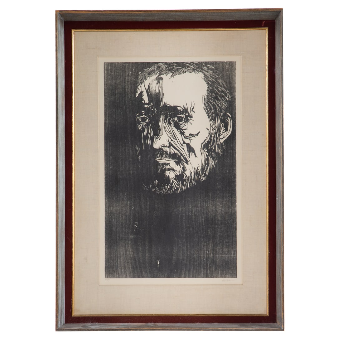 Leonard Baskin. "Portrait of Eakins," woodcut (1 of 5)