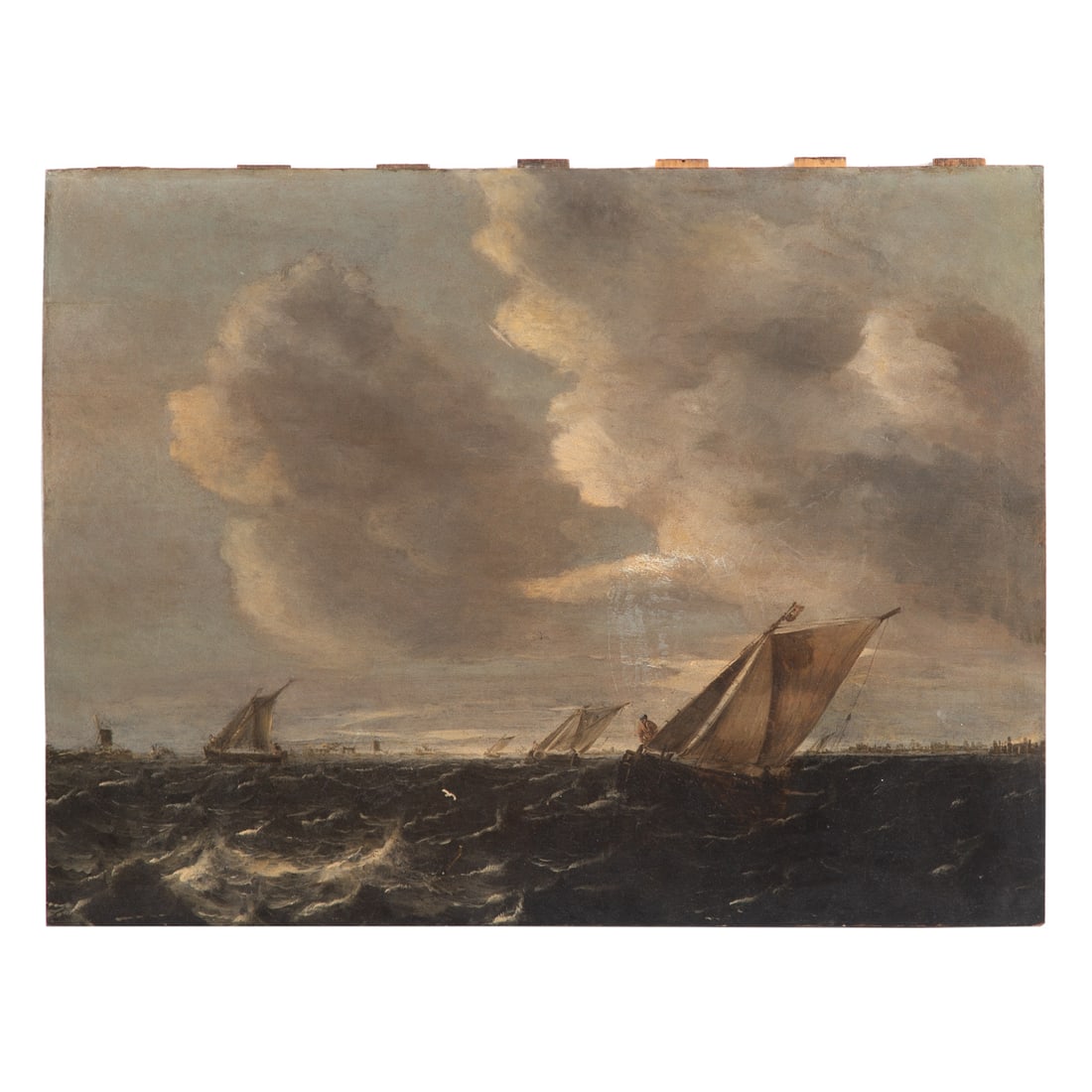 Dutch School, 17th/18th century. Ships at Sea, oil (1 of 3)