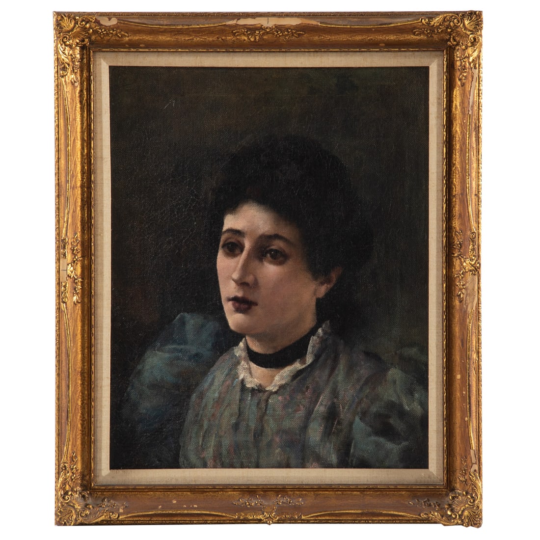 French School. Portrait of a Beauty, oil (1 of 3)