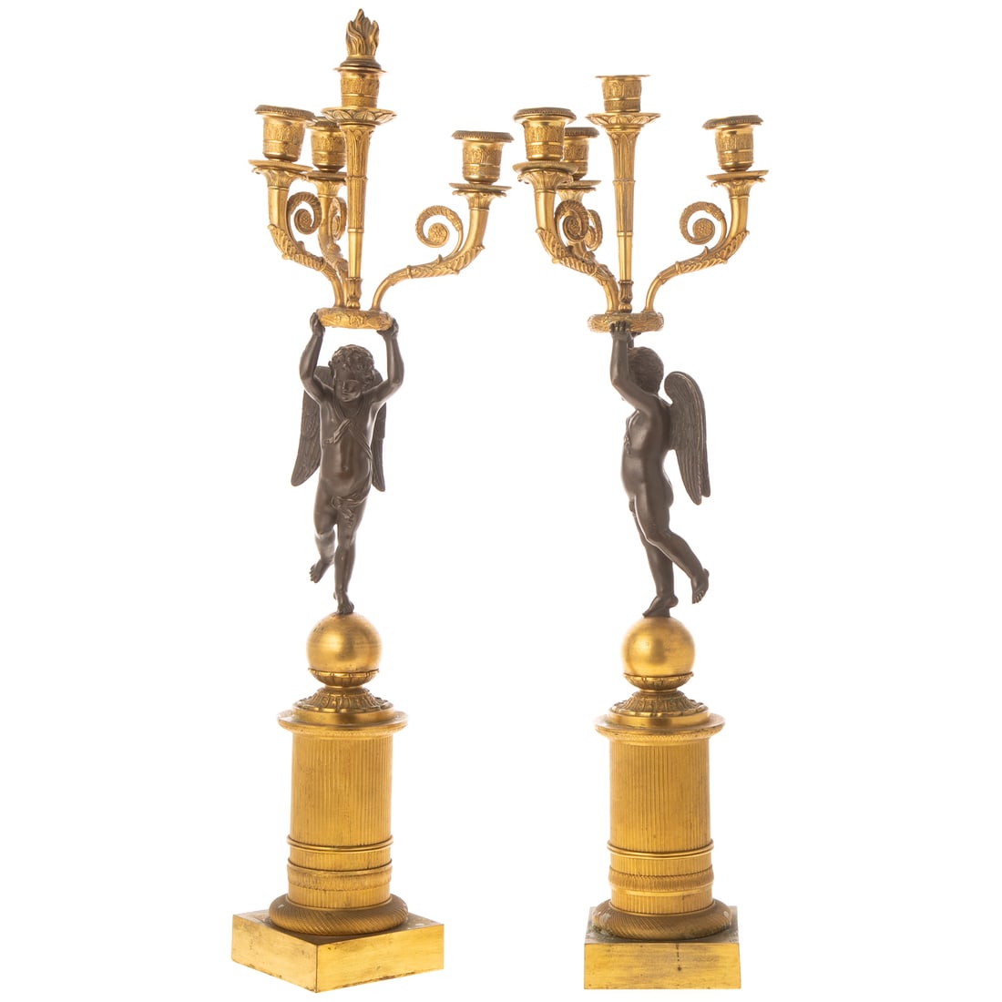 A Pair of Napoleon III Bronze Figural Candelabra (1 of 5)