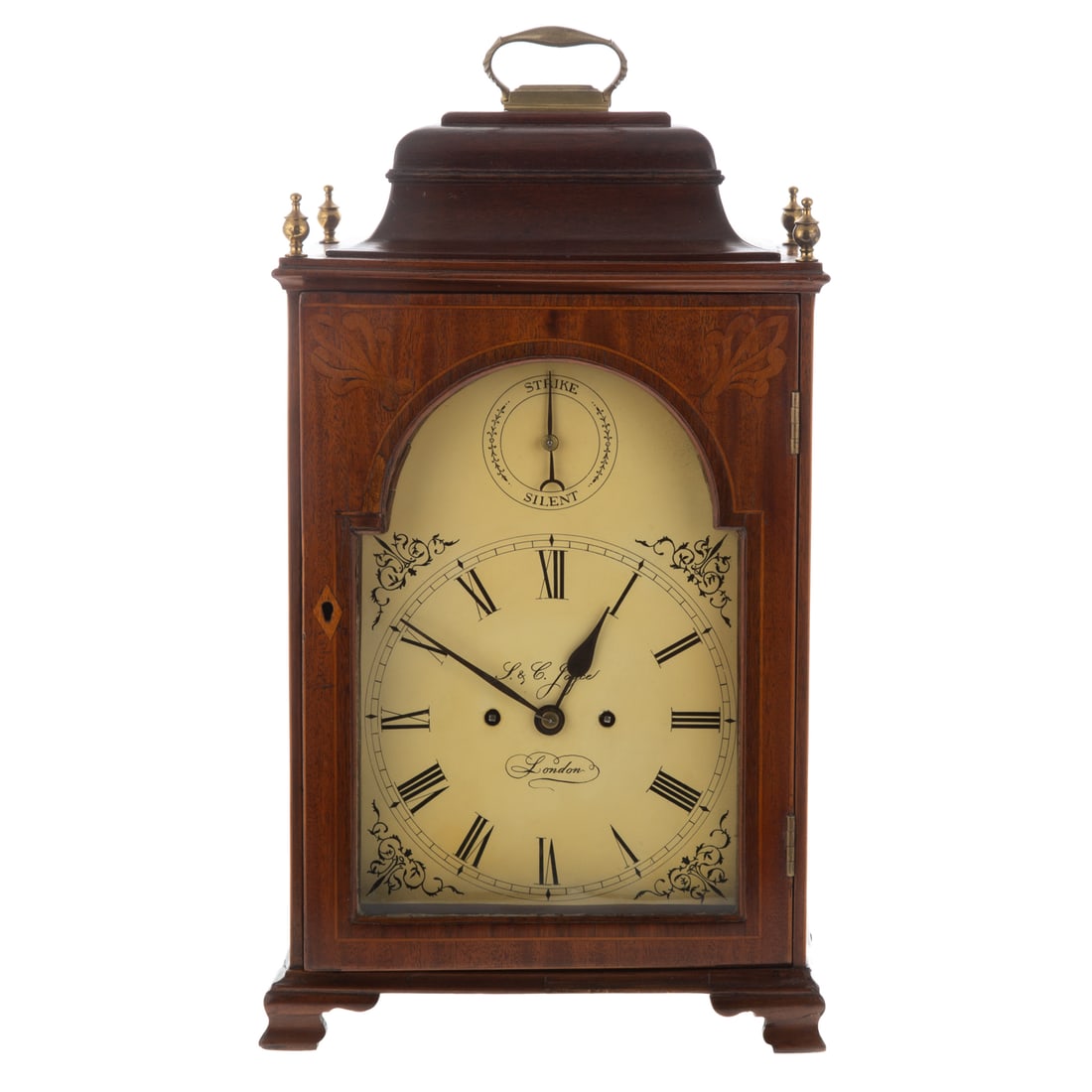 George III Inlaid Mahogany Mantel Clock (1 of 5)