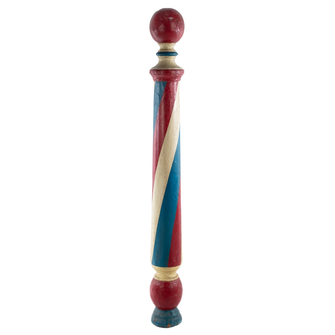 Folk Art Painted Wood Barber Pole (1 of 3)